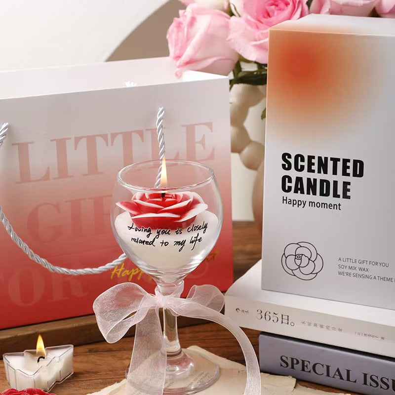 Stemmed Glass Soy Wax Candle Gift Set