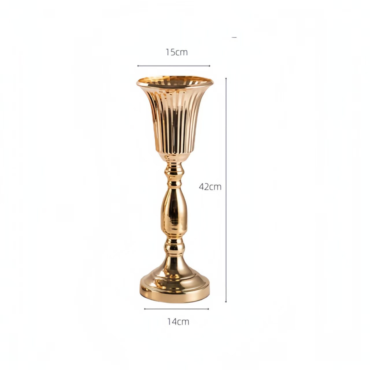 Iron Candleholder Flower Vase Container Metal Decor, Heavy Duty Exquisite Ornament