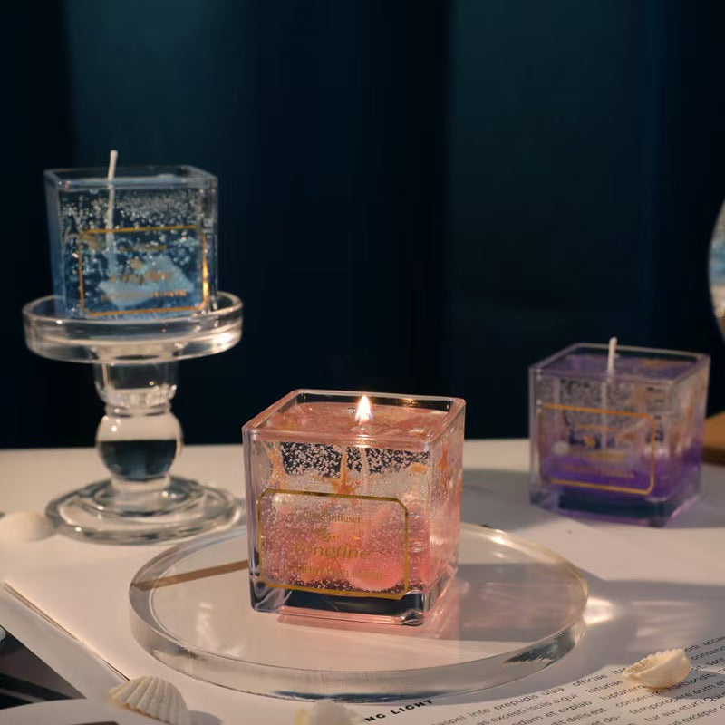 Clear Glass Jelly Wax Scented Candle for Home Decor