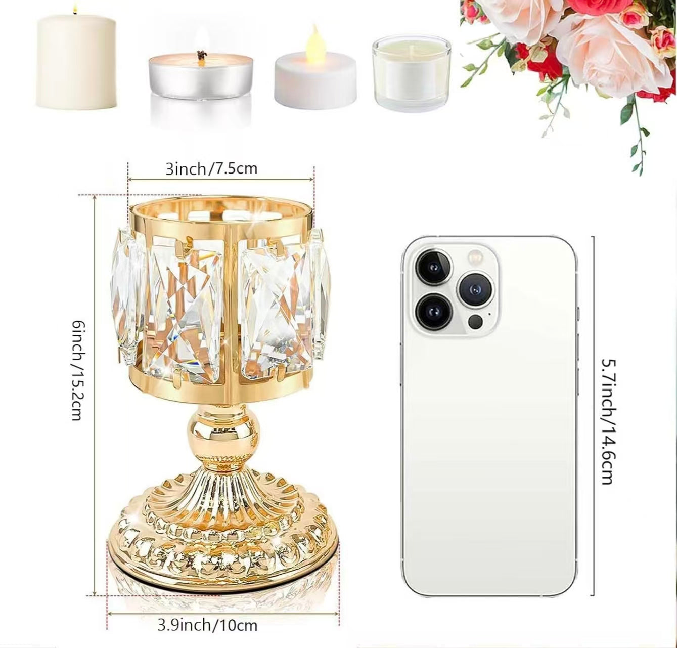 Candle Cup Candleholder Iron Decor Set, Home Accent