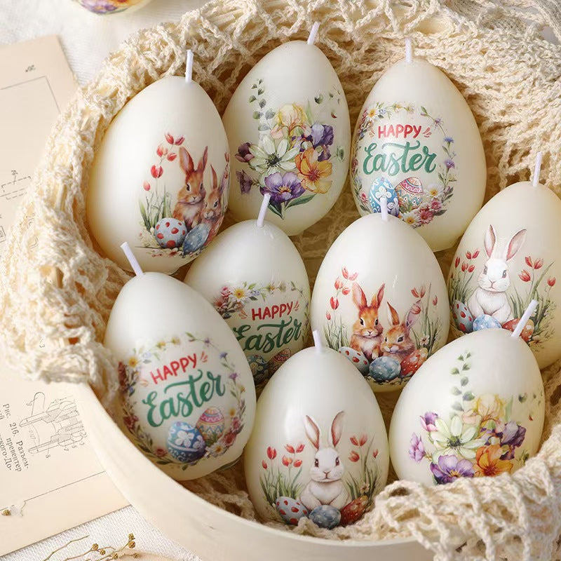Easter Egg Scented Candle with Animal Print