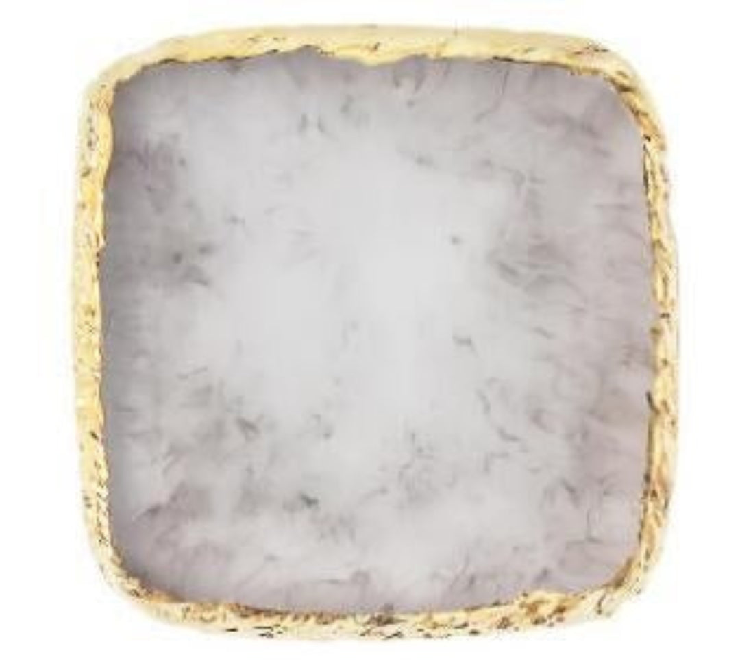 Gold Rim Agate Resin Palette – Nail Art Mixing and Display Board