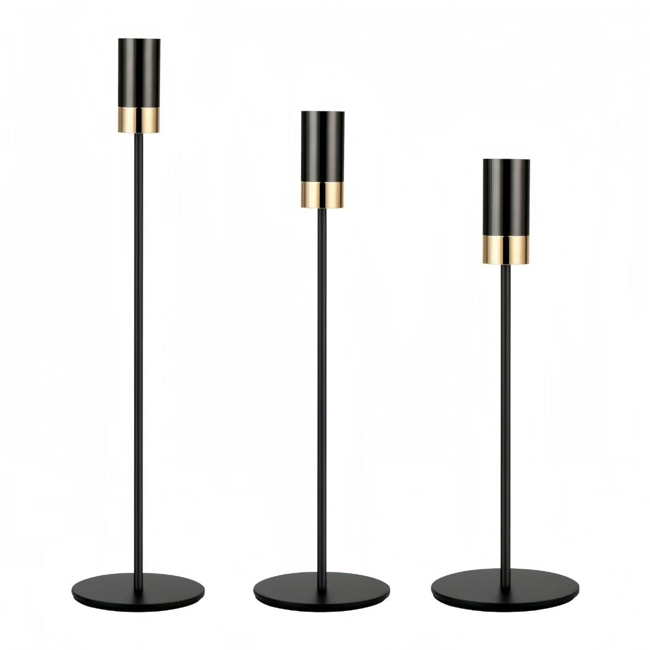 Electroplated Dual Tone Metal Candleholder Decor Set