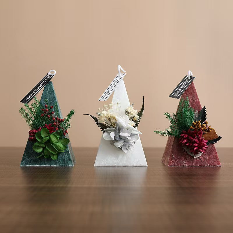 Christmas Dried Flower Beeswax Candle