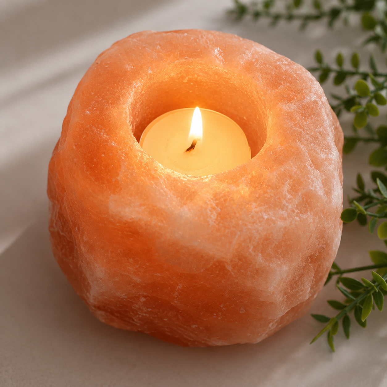 Himalayan Salt Candle Holder – Natural Crystal Tealight Décor