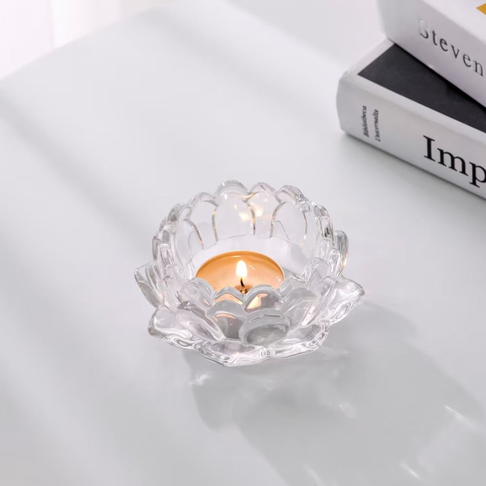 Lotus Glass Candle Holder