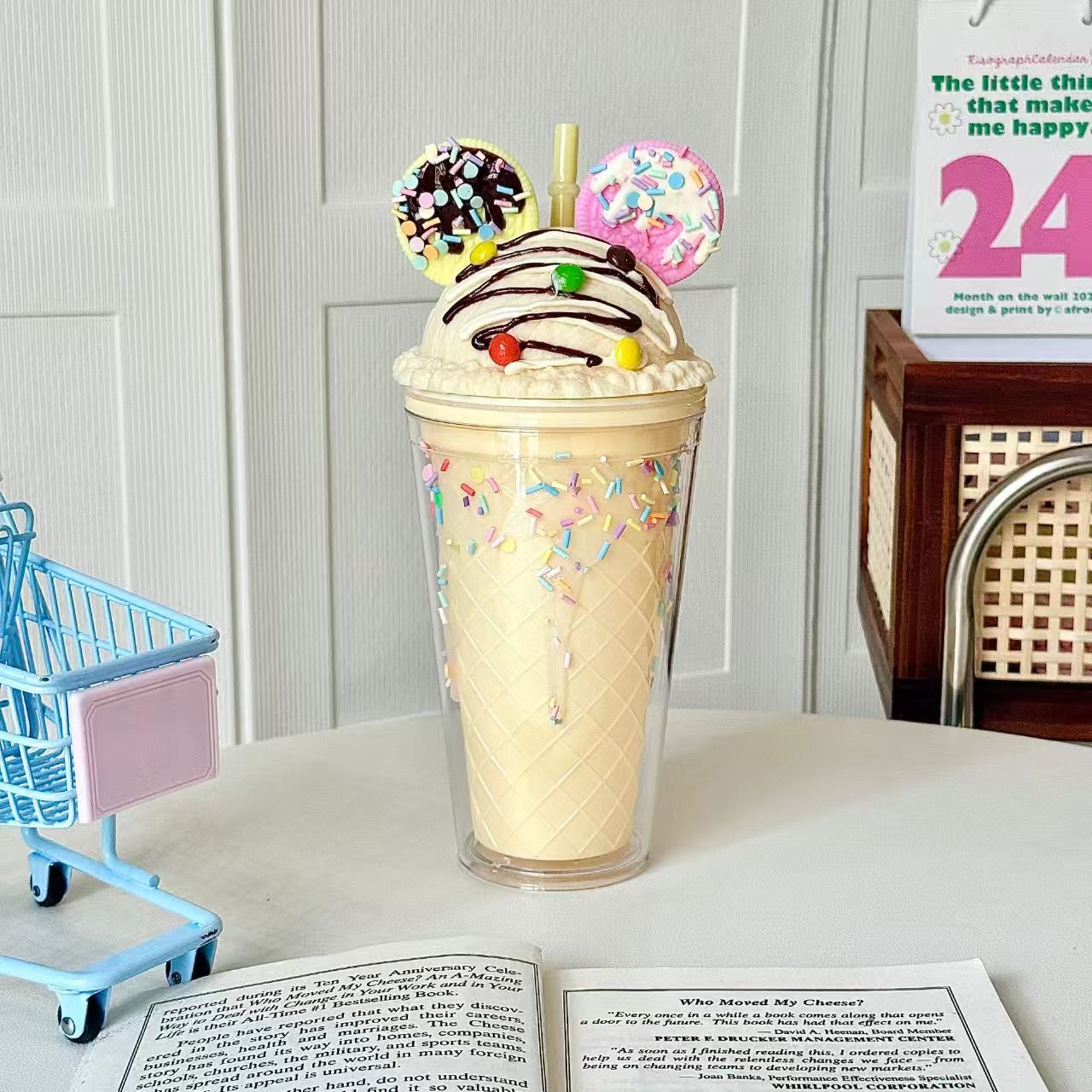 Mickey-Inspired Cute Ice Crush Double Wall Straw Cup – 30oz Summer Portable Plastic Tumbler for Home & Office