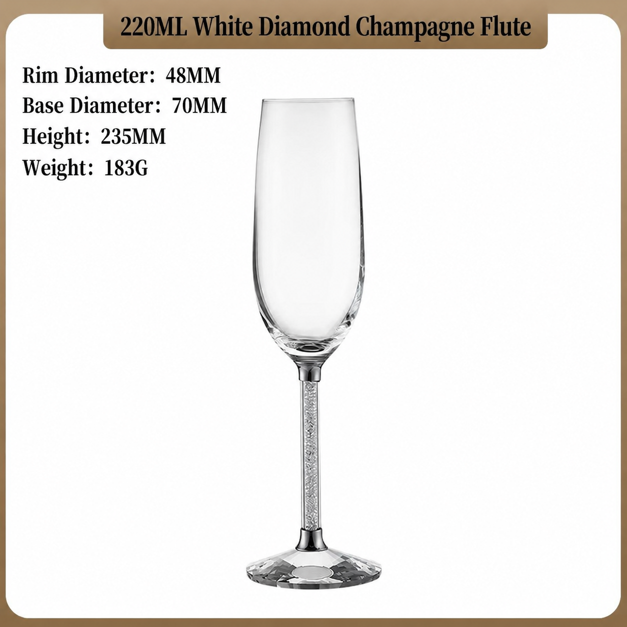 Diamond Stem 220ml Champagne Flute