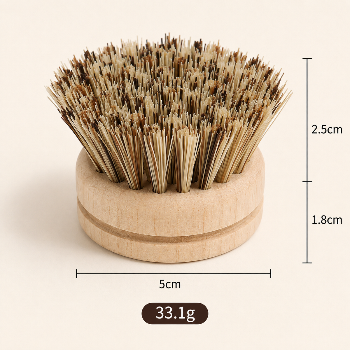 Long Handle Wooden Pot Brush with Replaceable Head – Natural Bristle Dish Scrubber for Pots, Pans, Cookware & Kitchen Cleaning