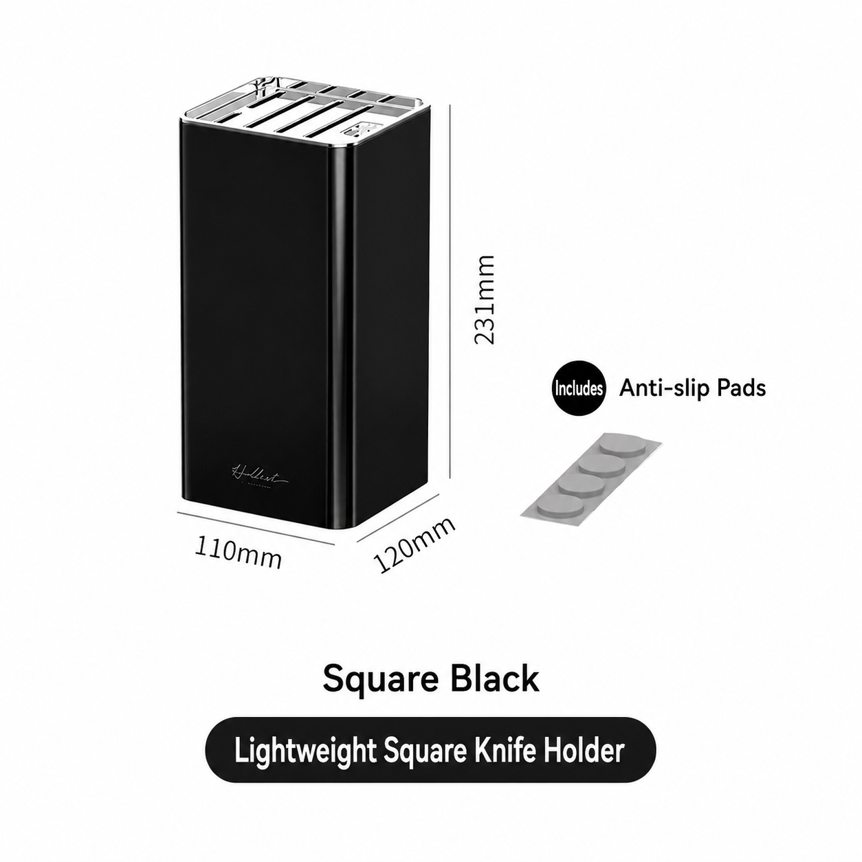 Square Kitchen Knife Holder Organizer, Multifunctional Slot Storage Rack for Knives & Scissors
