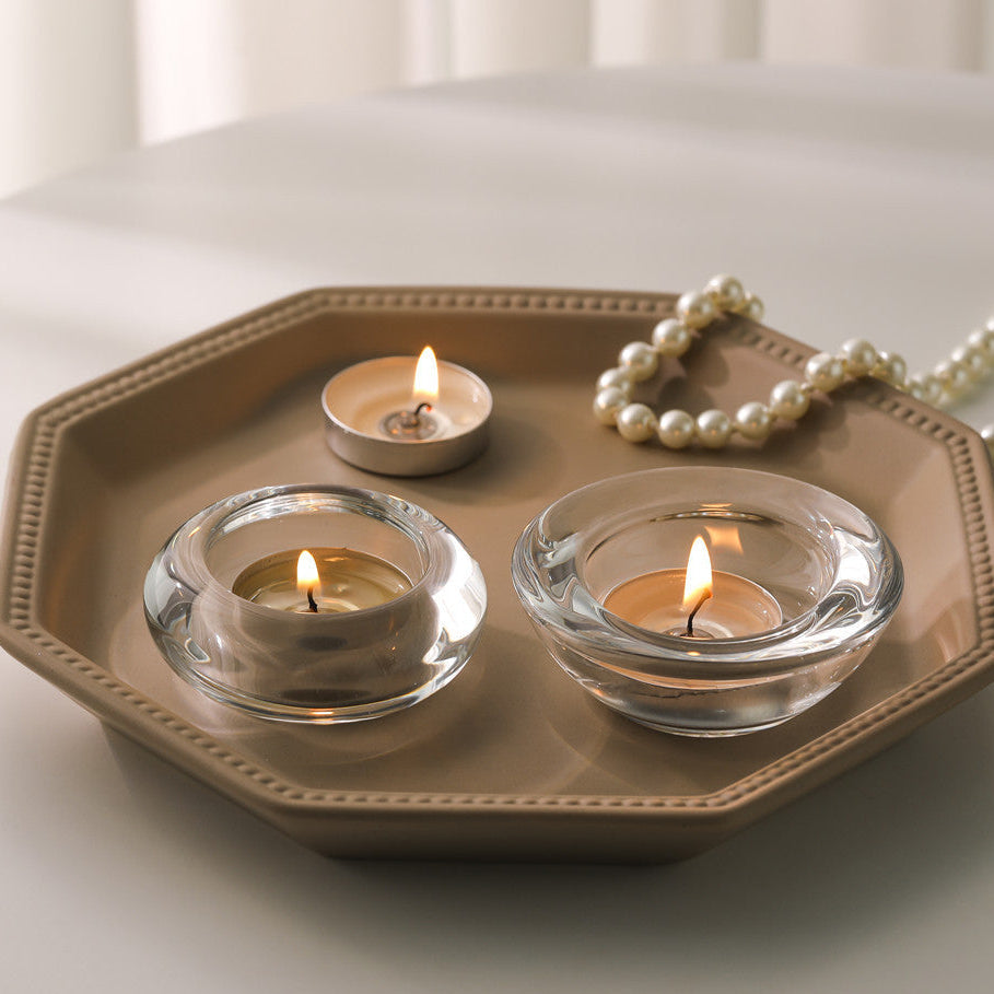 French Vintage Glass Candle Holder
