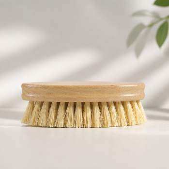 Double Color Oval Vegetable Brush – Wooden Produce Cleaning Scrubber for Fruit