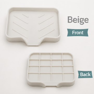 Silicone Sloped Soap Dish Holder – No-Drilling Drainage Storage Tray – Non-Slip Anti-Skid Soap Box