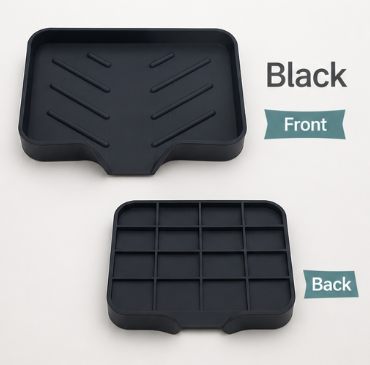 Silicone Sloped Soap Dish Holder – No-Drilling Drainage Storage Tray – Non-Slip Anti-Skid Soap Box