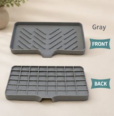 Silicone Sloped Soap Dish Holder – No-Drilling Drainage Storage Tray – Non-Slip Anti-Skid Soap Box