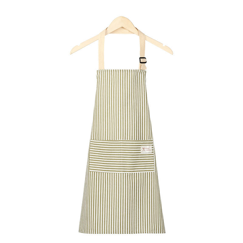 Cotton Linen Apron for Women, Cute Sleeveless Kitchen Smock with Front Pocket