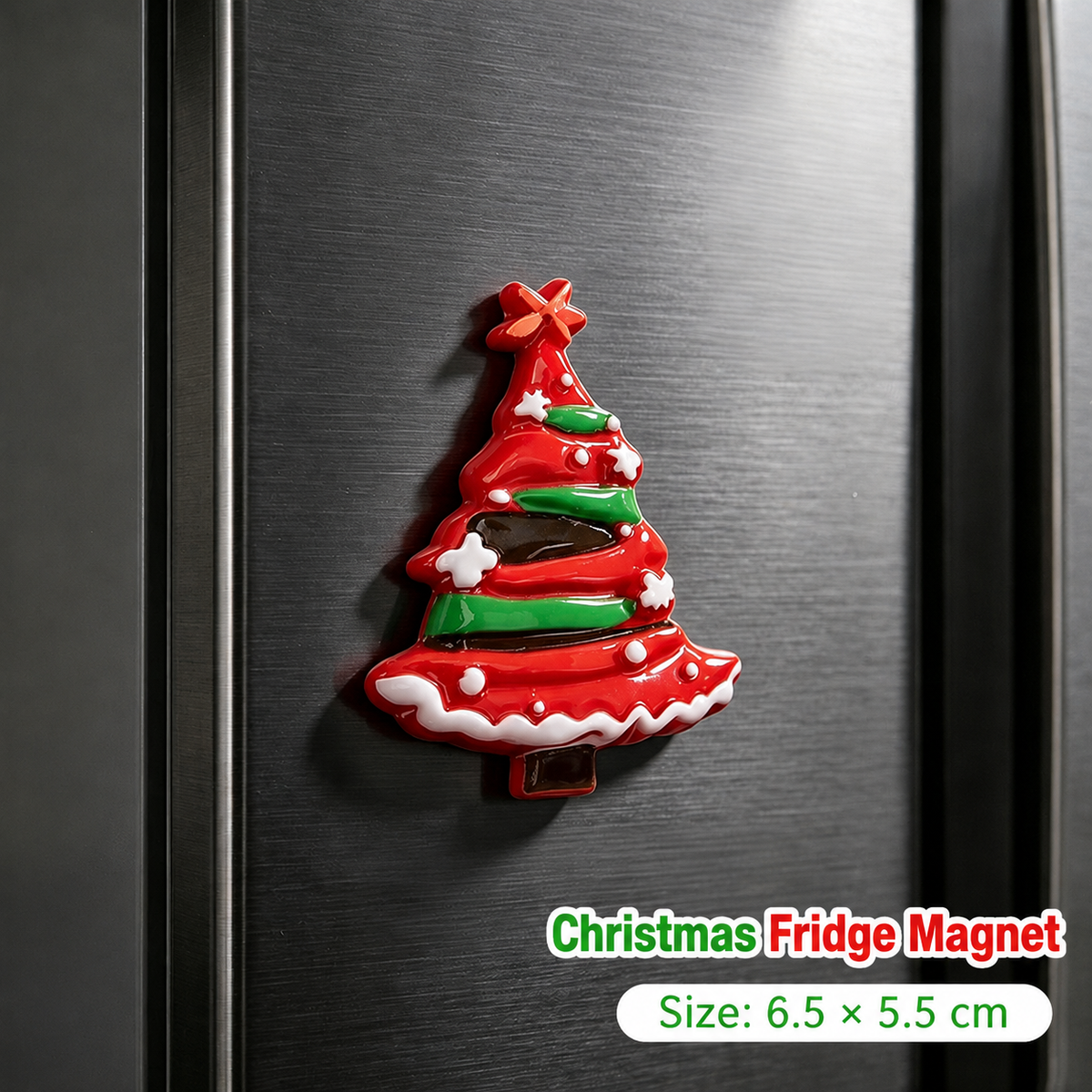 Christmas Resin Refrigerator Magnets – Cute Holiday Tree & Wreath Fridge Magnet Decorations, Festive Kitchen Decor Gift for Christmas Season