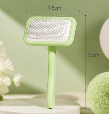 Pet Slicker Brush for Dogs & Cats – Stainless Steel Pins, White Plastic Handle, Deshedding & Dematting Grooming Tool