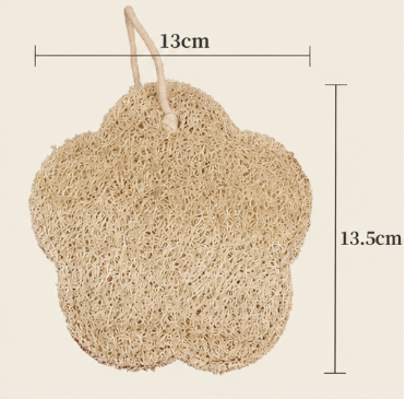 Natural Loofah Bath Scrubber – Cartoon Shower Sponge with Hanging Strap, Exfoliating Body Wash Pad for Adults & Kids