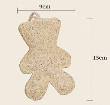 Natural Loofah Bath Scrubber – Cartoon Shower Sponge with Hanging Strap, Exfoliating Body Wash Pad for Adults & Kids