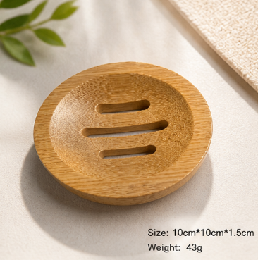 Natural Bamboo Soap Box – Reusable Wooden Soap Dish Holder with Drainage